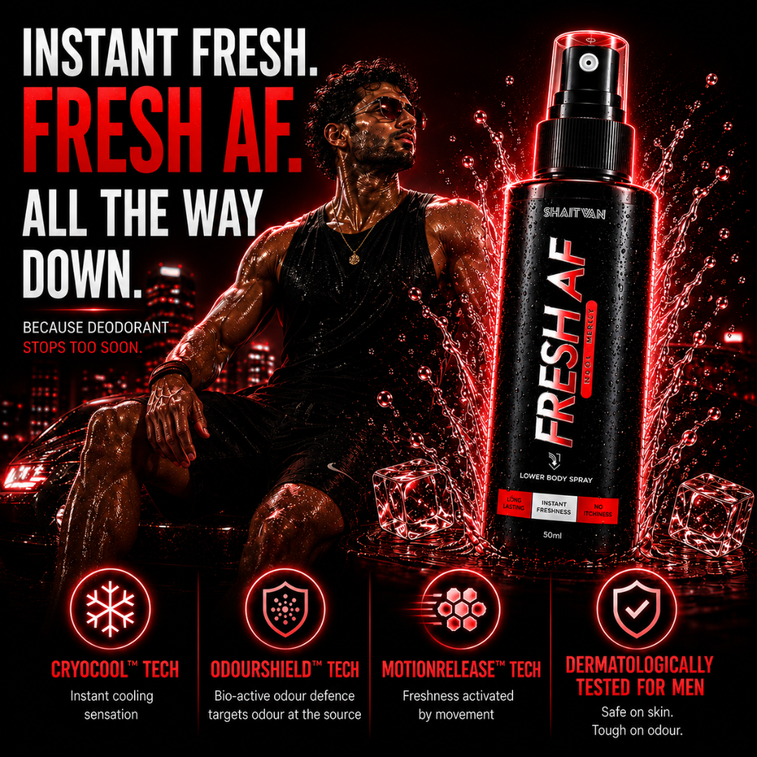 Fresh AF - No Mercy - Lower Body Intimate Hygiene Spray - Bold • Sporty • Intense