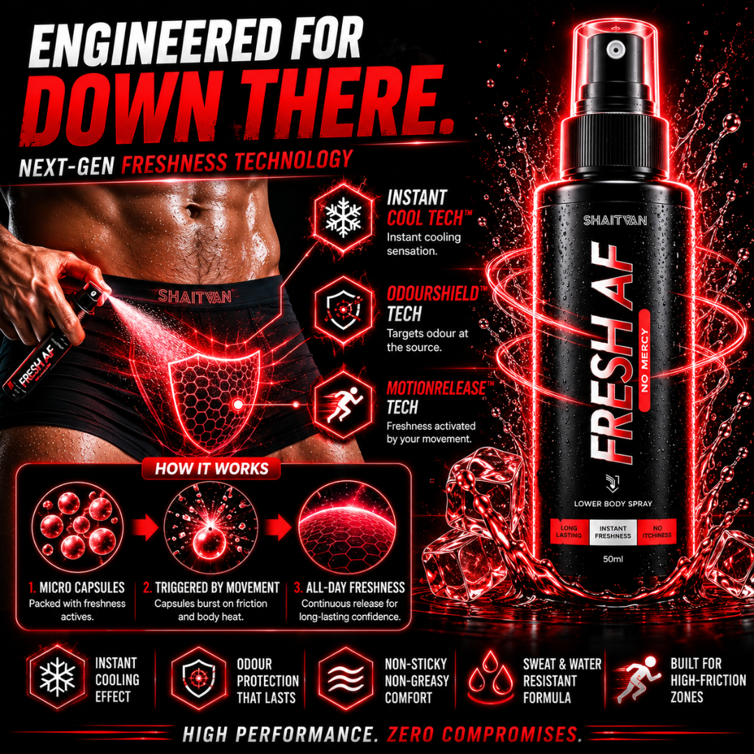 Fresh AF - No Mercy - Lower Body Intimate Hygiene Spray - Bold • Sporty • Intense